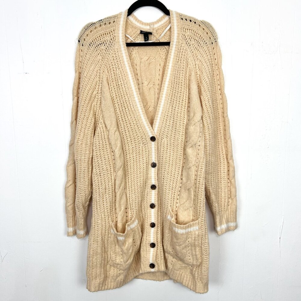 Torrid Butter Yellow Cableknit Long Cardigan Sweater Plus Size 3 3X zq